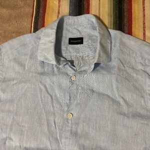 Zegna linen light blue shirt
